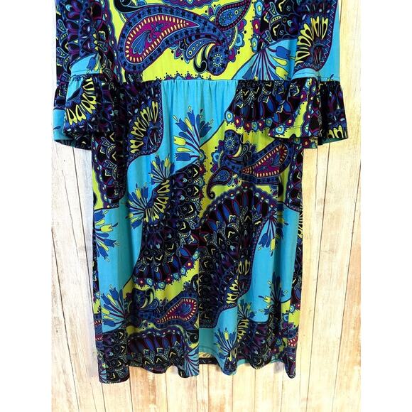 Ronnie Nicole Boho Paisley Print Dress Size 12 - Excellent - Picture 2 of 9